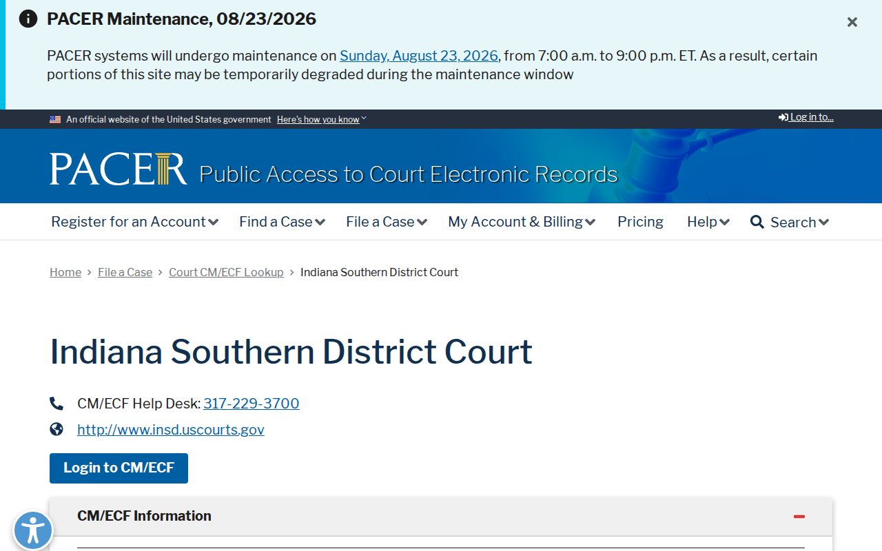 Perry County federal docket search CM ECF source
