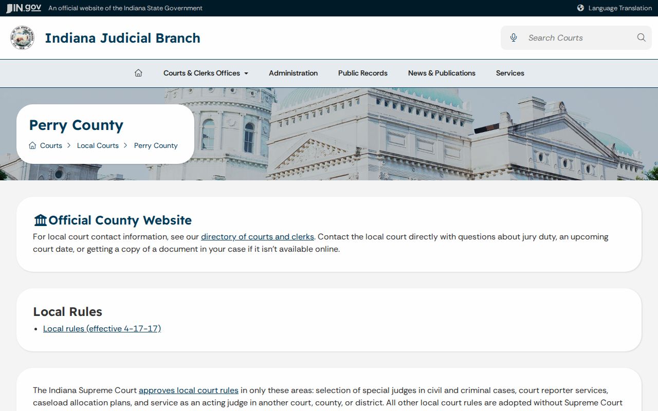 Perry County civil court docket official court source