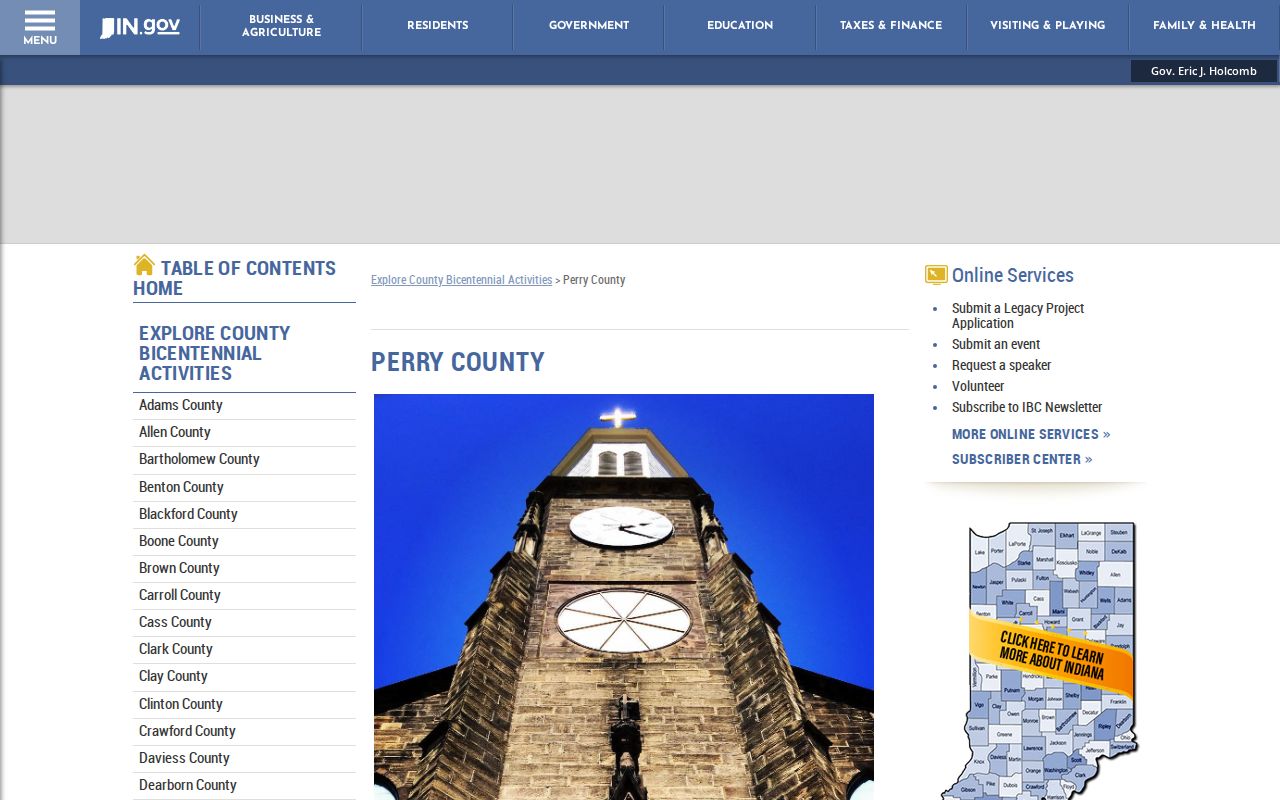 Indiana historical facts about Perry County